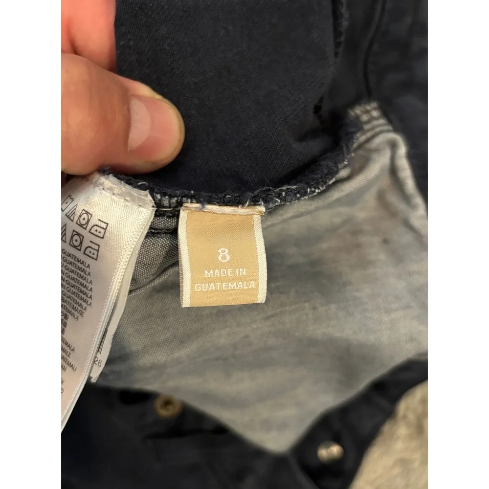 Michael Kors Womens Navy Blue Cropped Jeans Size 8 Stretch Straight Leg Pants